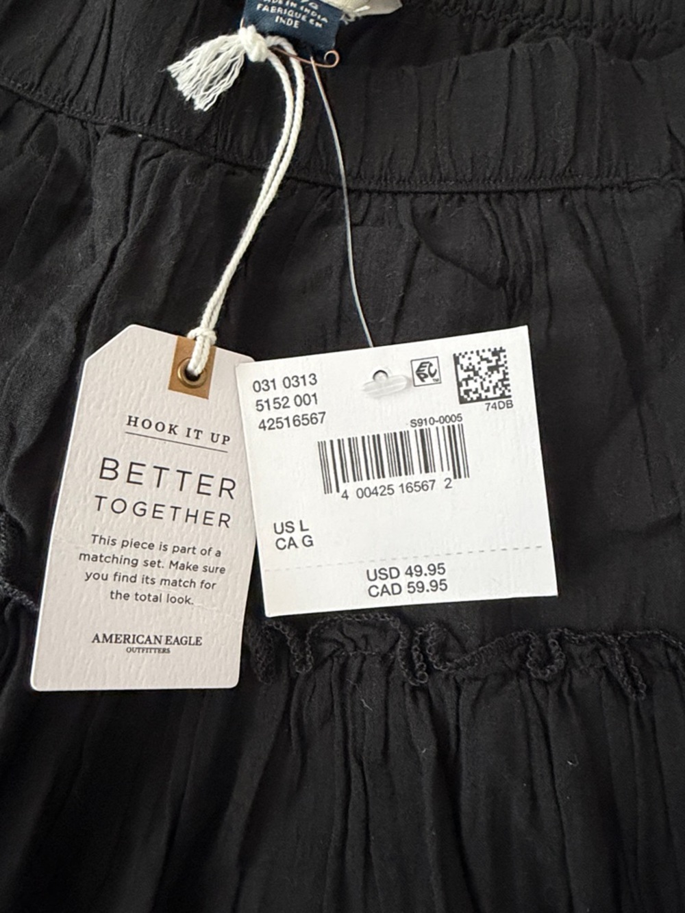 American Eagle Outfitters Black Tiered Circle Skirt - Picture 2 of 2